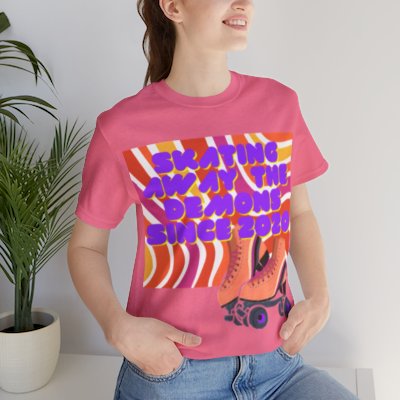 Skating Away The Demons Since 2020 - Skate Therapy shirt for roller skaters 