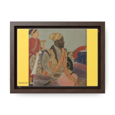 Royal Reverence: African Nobleman in India - Portrait of Malik Ambar, Esteemed Prime Minister of the Ahmadnagar Sultanate. Gallery Canvas Wraps, Horizontal Frame