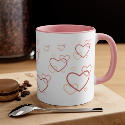 Heart Accent Coffee Cup, 11oz - Premium Mug Perfect for Coffee, Tea, Mother’s Day, and Birthday Celebrations