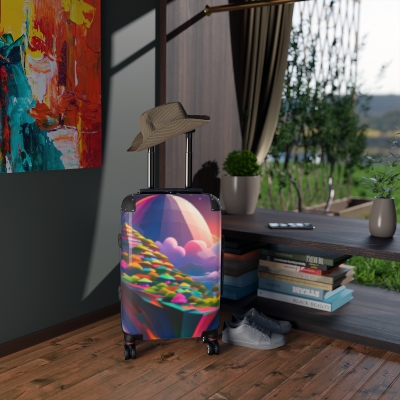 Suitcase, art and design, Futuristic City.