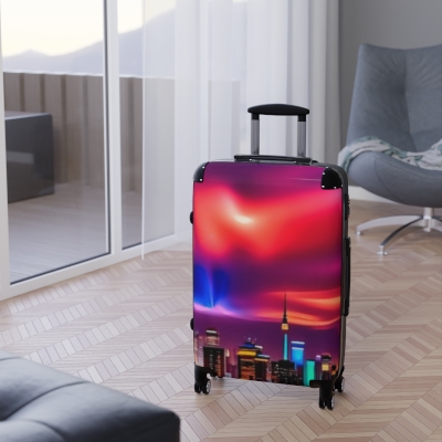 Suitcase, art and design, Futuristic City Suitcase