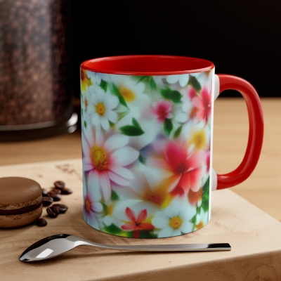 Flower, Accent Coffee Mug, 11oz, floral print art