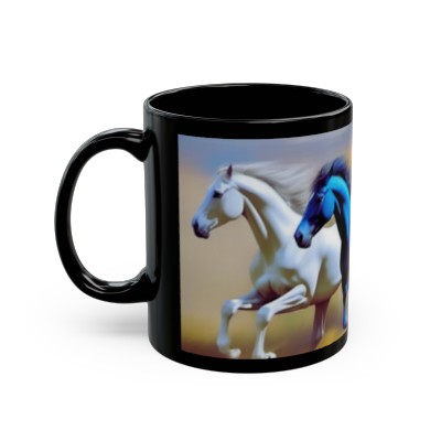 Horses. Black Mug (11oz, 15oz), art beautiful horses