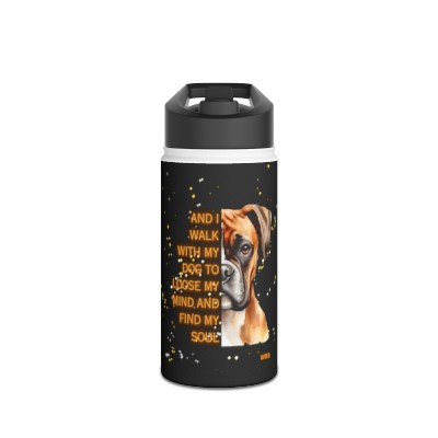Boxer Saying Stainless Steel Water Bottle, Standard Lid