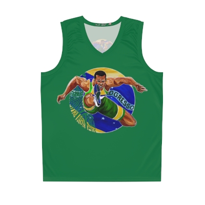 "Brazil Hurdler" Basketball Jersey (AOP)
