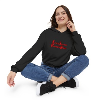 ESPU Erotic Service Providers Union Front Logo Back Women's Cinched Bottom Hoodie
