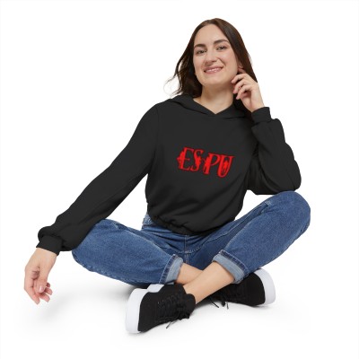 ESPU Logo Front with Erotic Service Providers Union Back Women's Cinched Bottom Hoodie