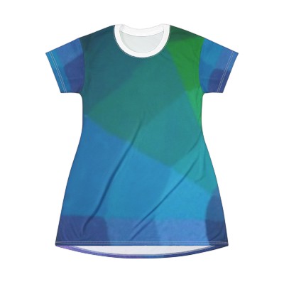 90s_color_wheel_T-Shirt Dress (AOP)