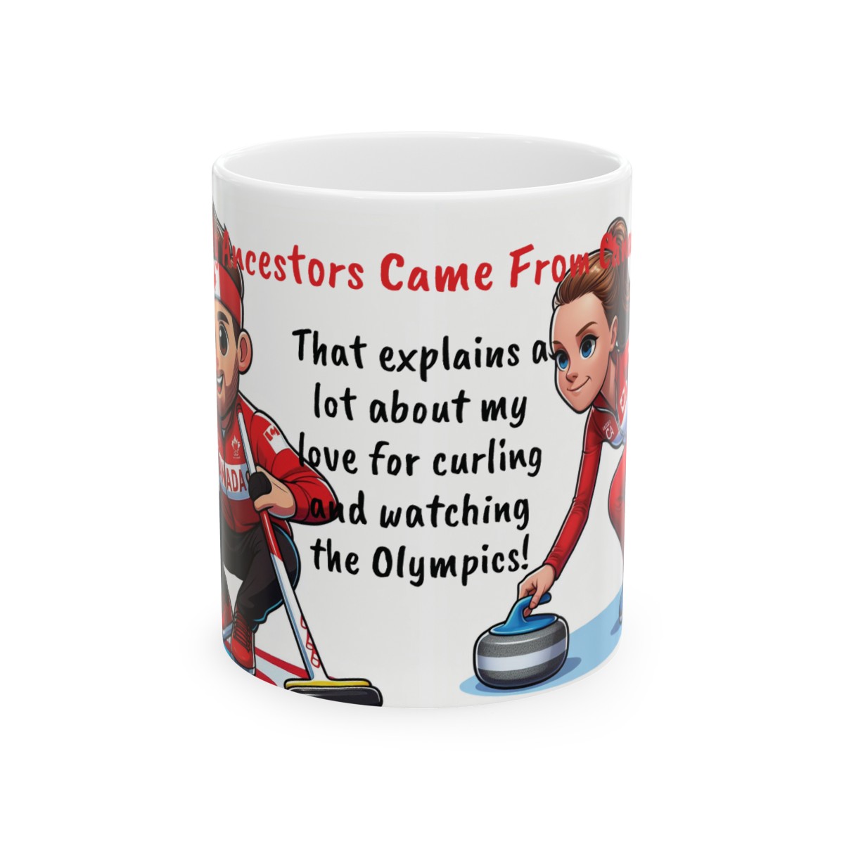 Canadian Roots Genealogy Coffee Mug - Curling and Olympics -  11 oz product thumbnail image