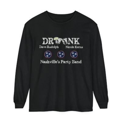 DRNK Dave Rudolph Nicole Kerns Nashville Unisex Garment-dyed Long Sleeve T-Shirt