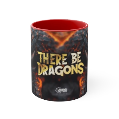 There Be Dragons Accent Coffee Mug, 11oz
