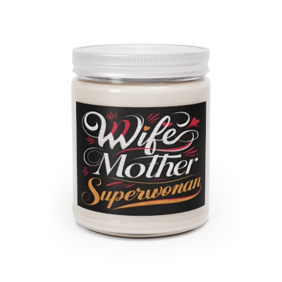'WIFE MOTHER SUPERWOMAN' Quote Candle 9oz - Unique Gift for Mom, Wife, Superwoman