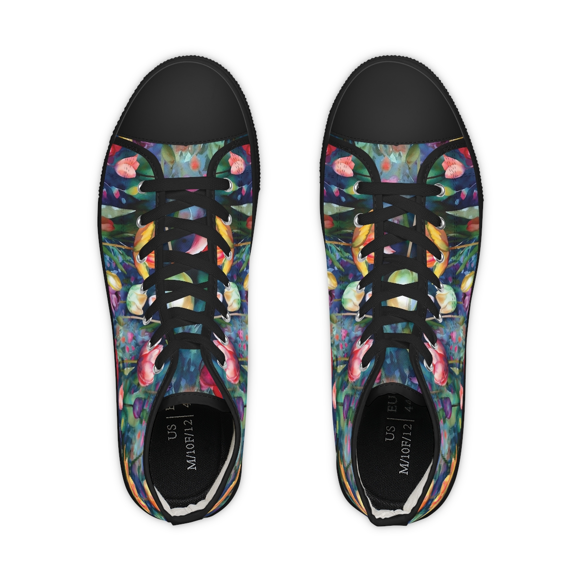 Midnight Sonata Watercolor Tulips Men's High-Top Sneakers product thumbnail image