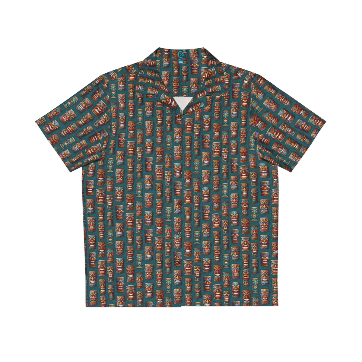 Tiki Teal Aloha Shirt product main image