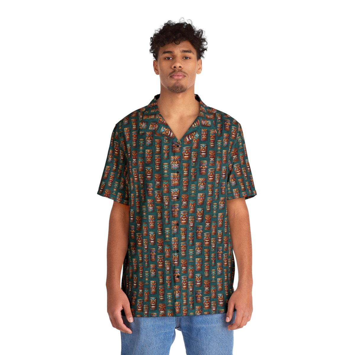Tiki Teal Aloha Shirt product thumbnail image