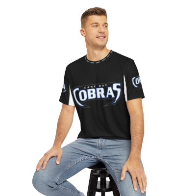 Cane Bay Cobras Team Spirit T-Shirt - Sleek Black Sports Tee with Bold Blue Logo