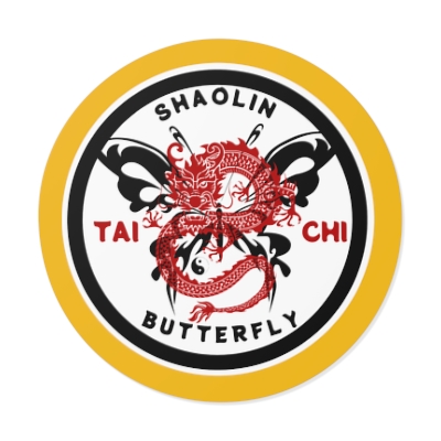 Shaolin Butterfly Tai Chi Round Vinyl Stickers