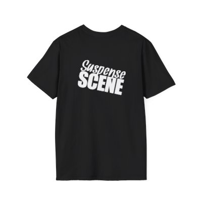 Suspense Scene (White)_Drum and Bass Proper wave form logo_Unisex Softstyle T-Shirt_Comes in Multiple Colors