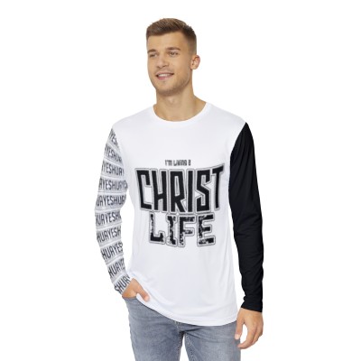 "I'm Living a CHRIST LIFE" Long-Sleeve Tee with Bold Typography