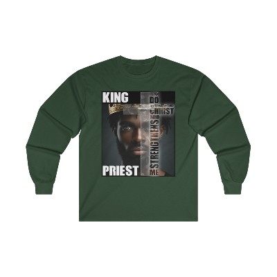 Royal Priesthood Long-Sleeve Tee - Powerful King & Priest Design with Inspirational Verse
