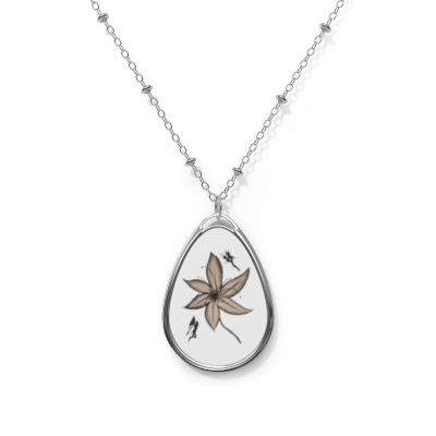 Fairy Flower Oval Necklace