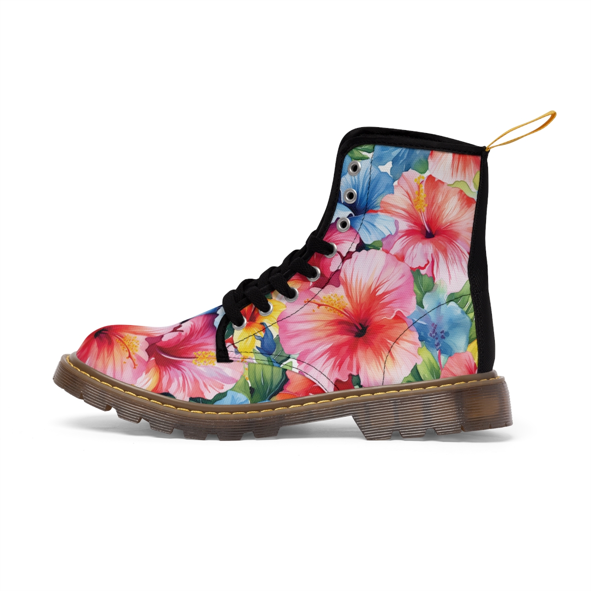 Watercolor Hibiscus (Light #1) Women's Canvas Boots product thumbnail image