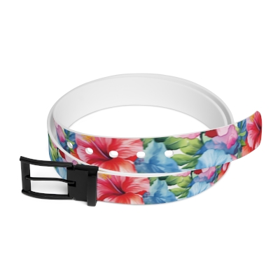 Watercolor Hibiscus (Light #1) Belt
