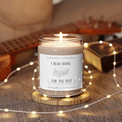 Booklover's Delight: I Read Books for the Plot - Scented Soy Candle, 9oz (Light Themed)