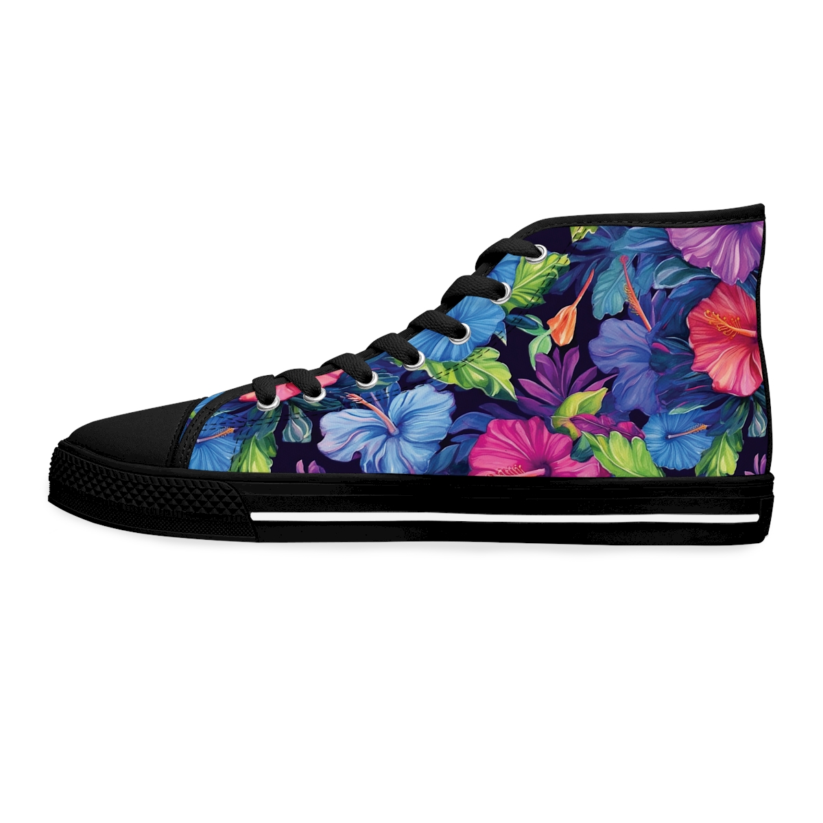 Watercolor Hibiscus (Dark #4) Women's High-Top Sneakers product thumbnail image
