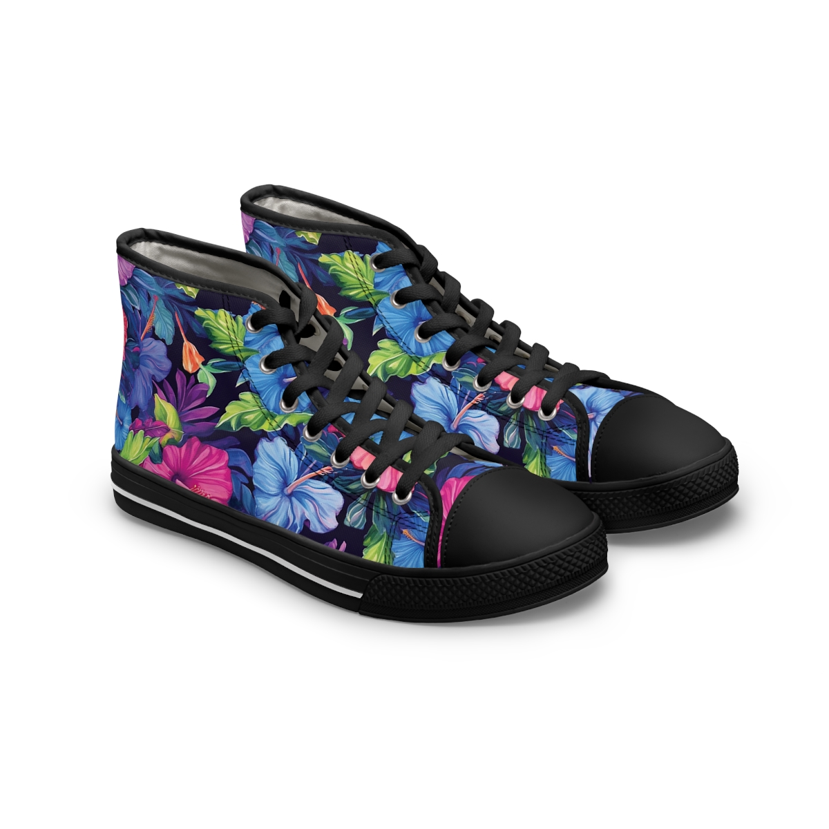 Watercolor Hibiscus (Dark #4) Women's High-Top Sneakers product main image