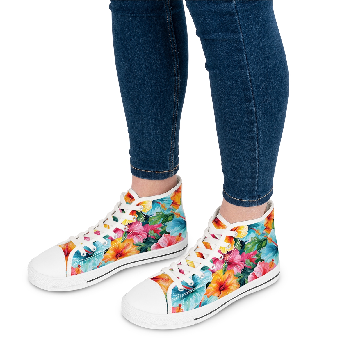 Watercolor Hibiscus (Light #2) Women's High-Top Sneakers product thumbnail image