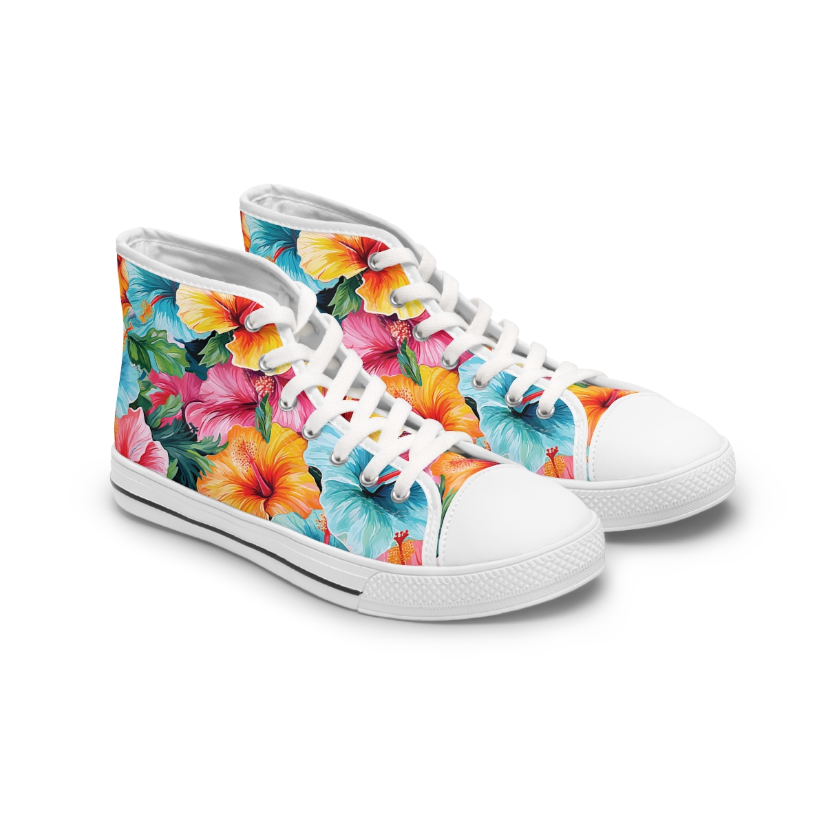 Watercolor Hibiscus (Light #2) Women's High-Top Sneakers product thumbnail image