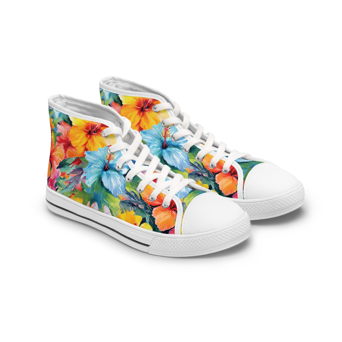 Watercolor Hibiscus (Light #3) Women's High-Top Sneakers product main image