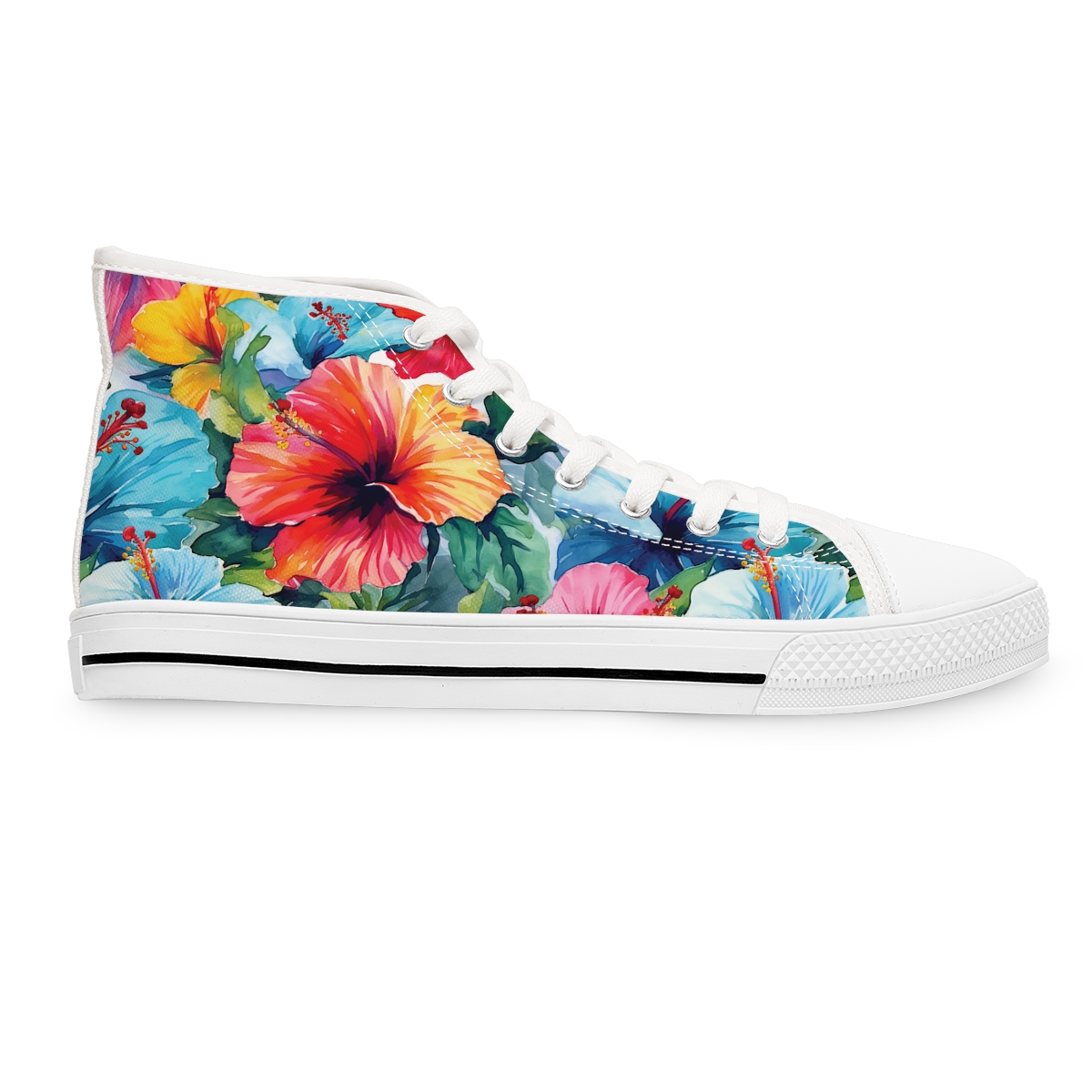 Watercolor Hibiscus (Light #4) Women's High-Top Sneakers product thumbnail image