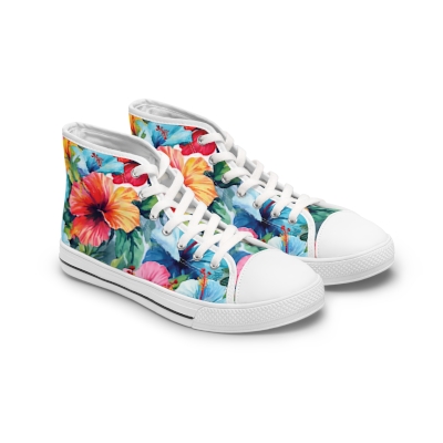 Watercolor Hibiscus (Light #4) Women's High-Top Sneakers