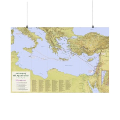 Poster Map of the Journeys of the Apostle Paul