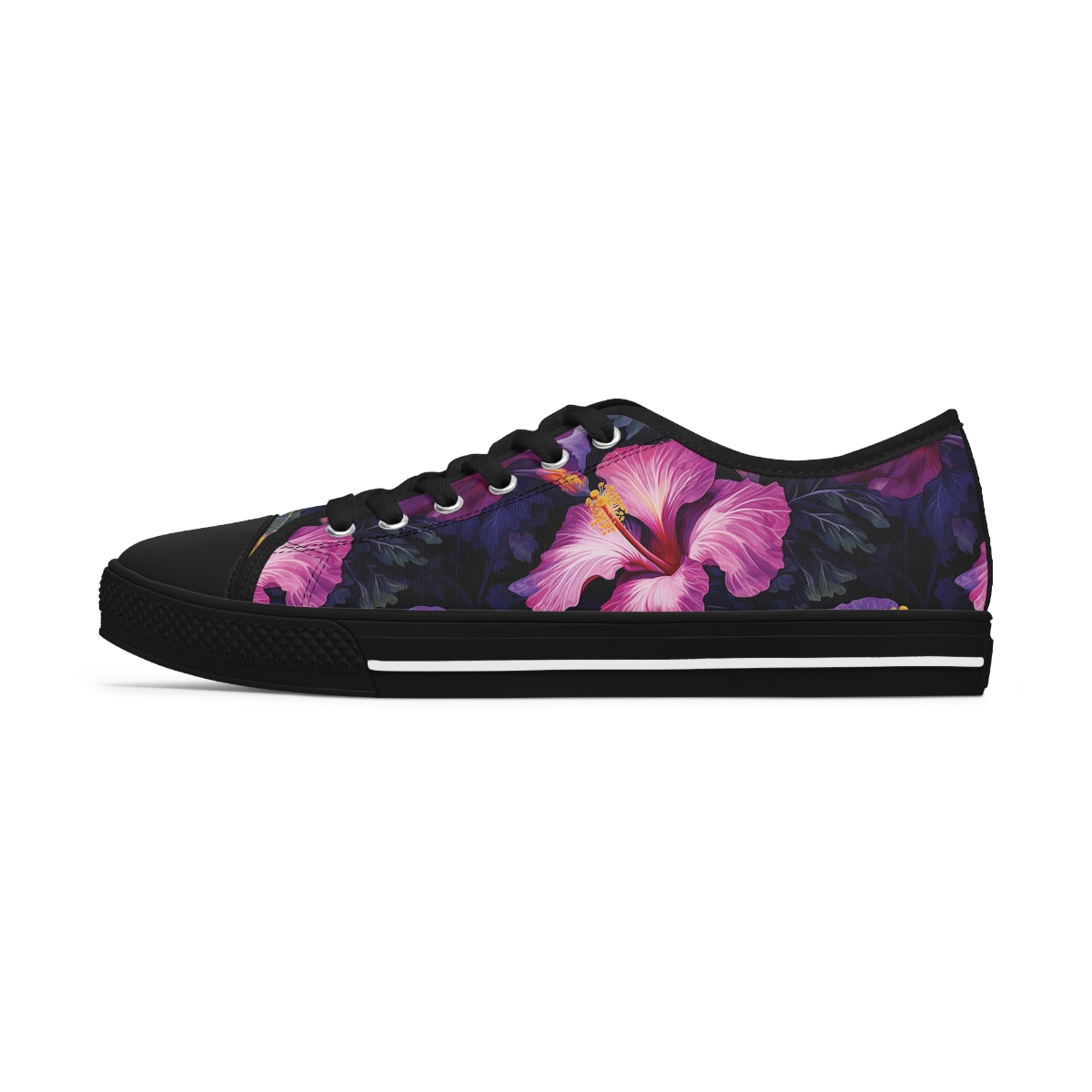 Watercolor Hibiscus (Dark #2) Women's Low Top Sneakers product thumbnail image
