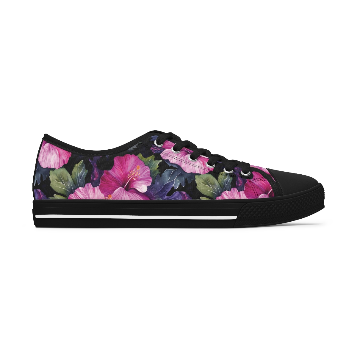 Watercolor Hibiscus (Dark #3) Women's Low Top Sneakers product thumbnail image