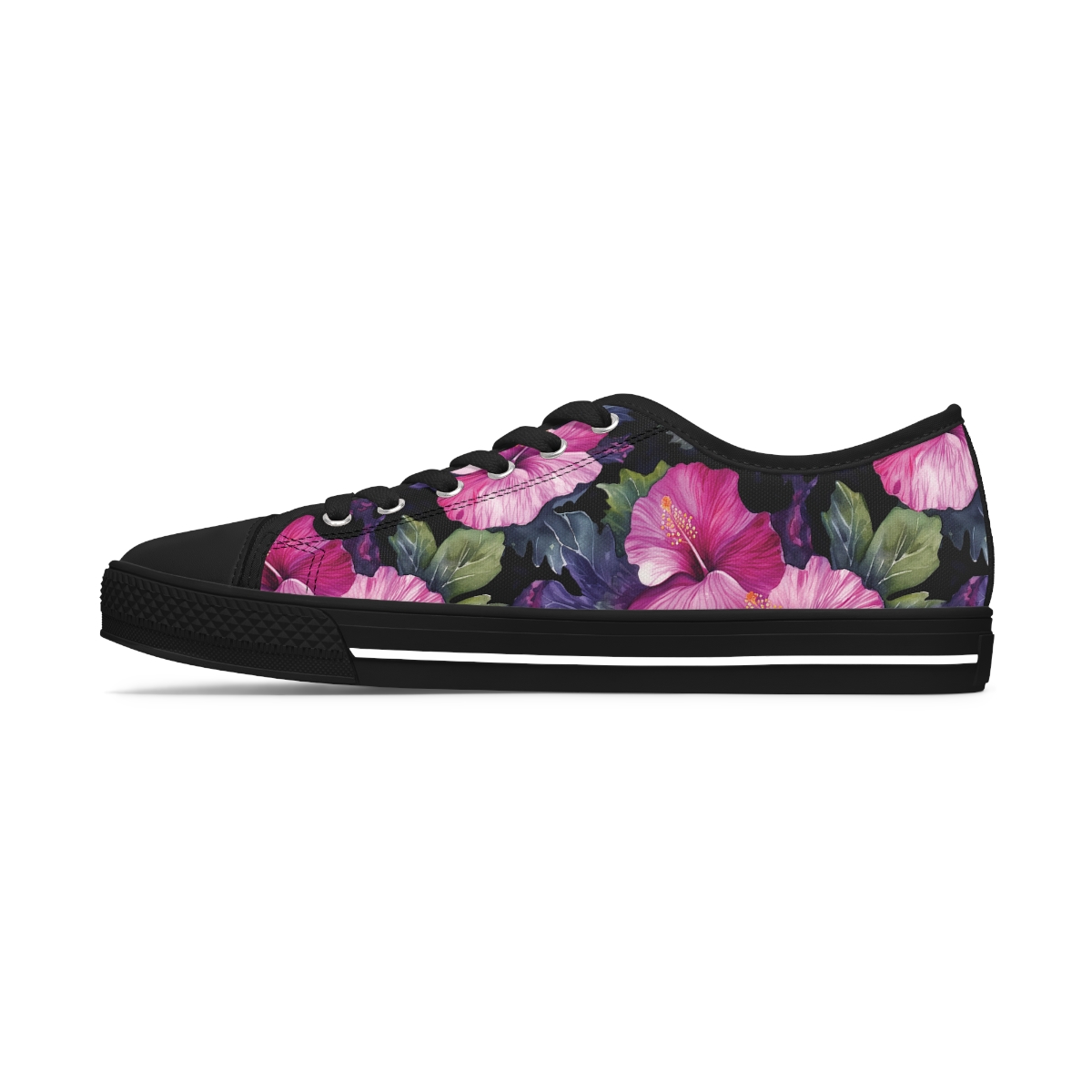 Watercolor Hibiscus (Dark #3) Women's Low Top Sneakers product thumbnail image