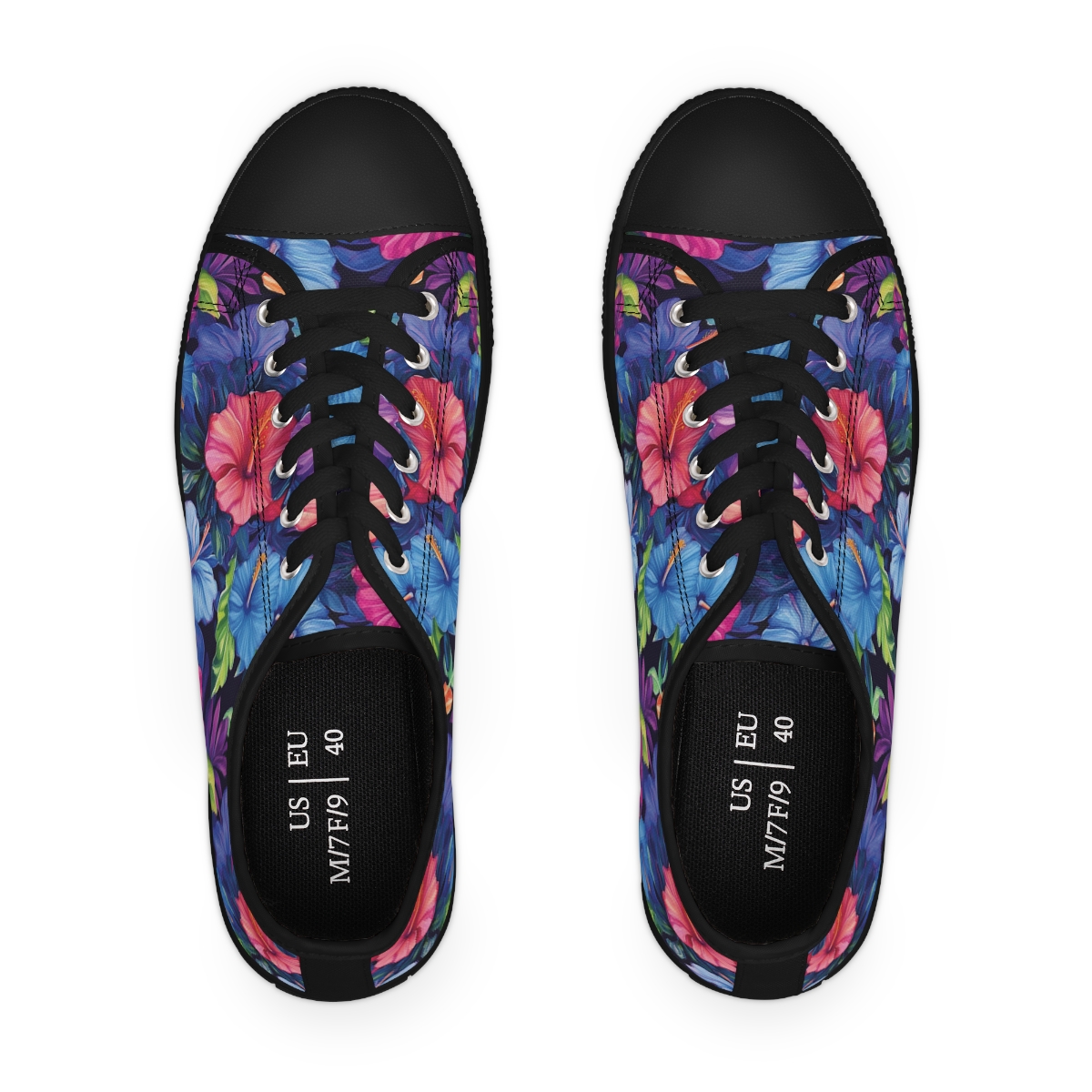Watercolor Hibiscus (Dark #4) Women's Low Top Sneakers product thumbnail image