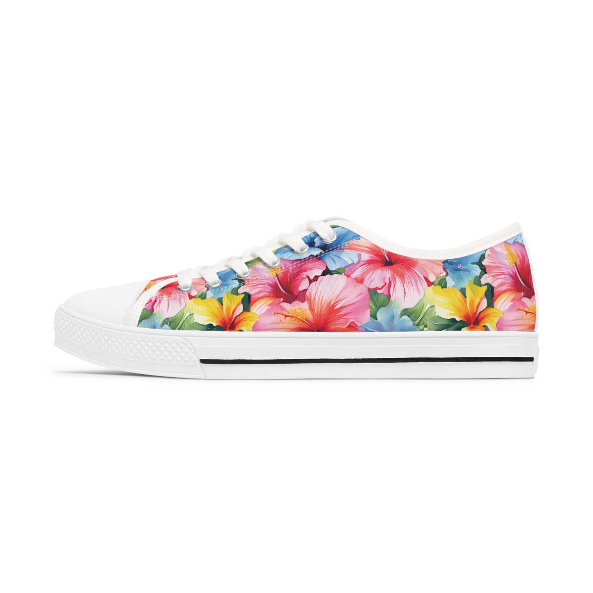 Watercolor Hibiscus (Light #1) Women's Low Top Sneakers product thumbnail image