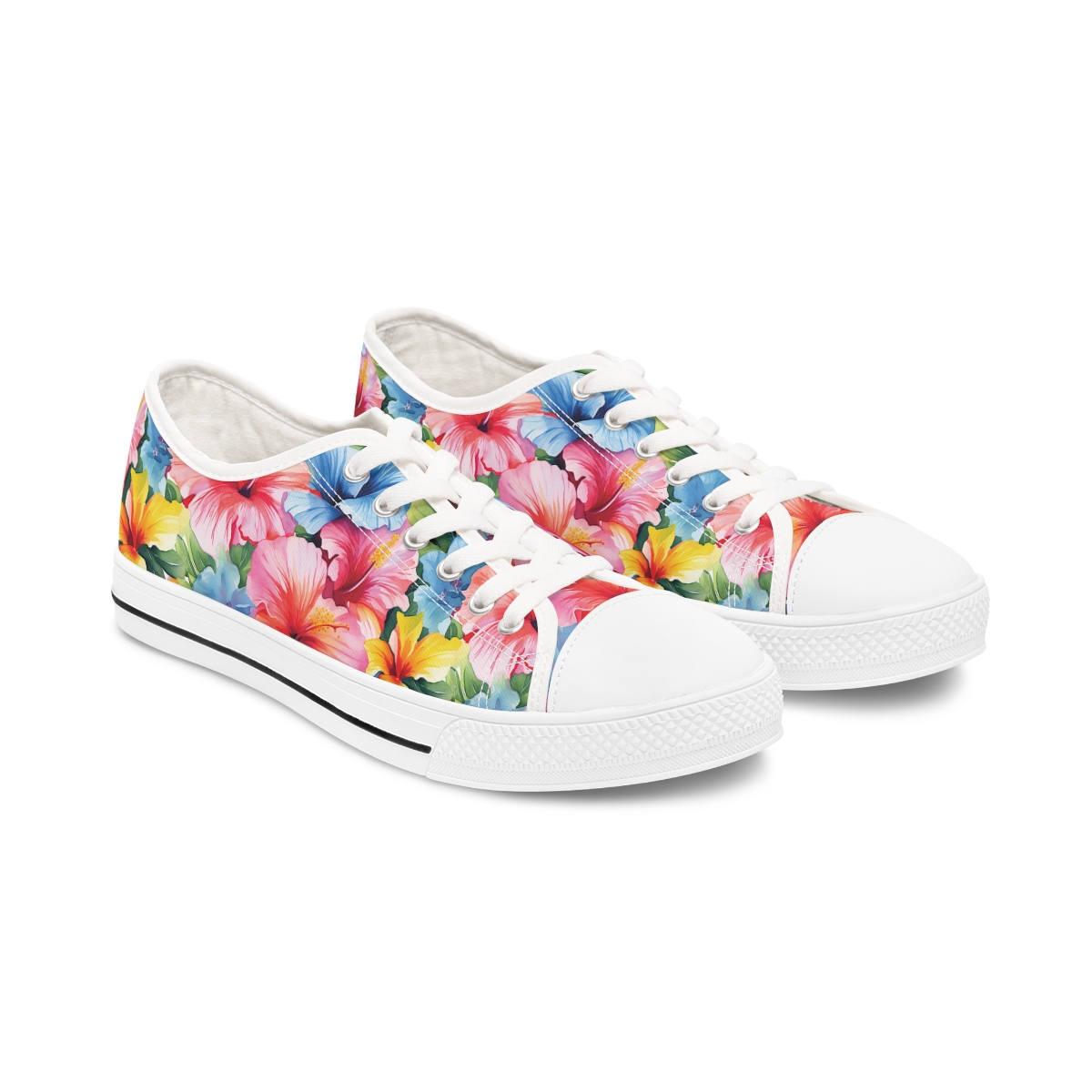 Watercolor Hibiscus (Light #1) Women's Low Top Sneakers product main image