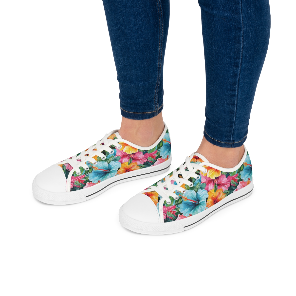 Watercolor Hibiscus (Light #2) Women's Low-Top Sneakers product thumbnail image