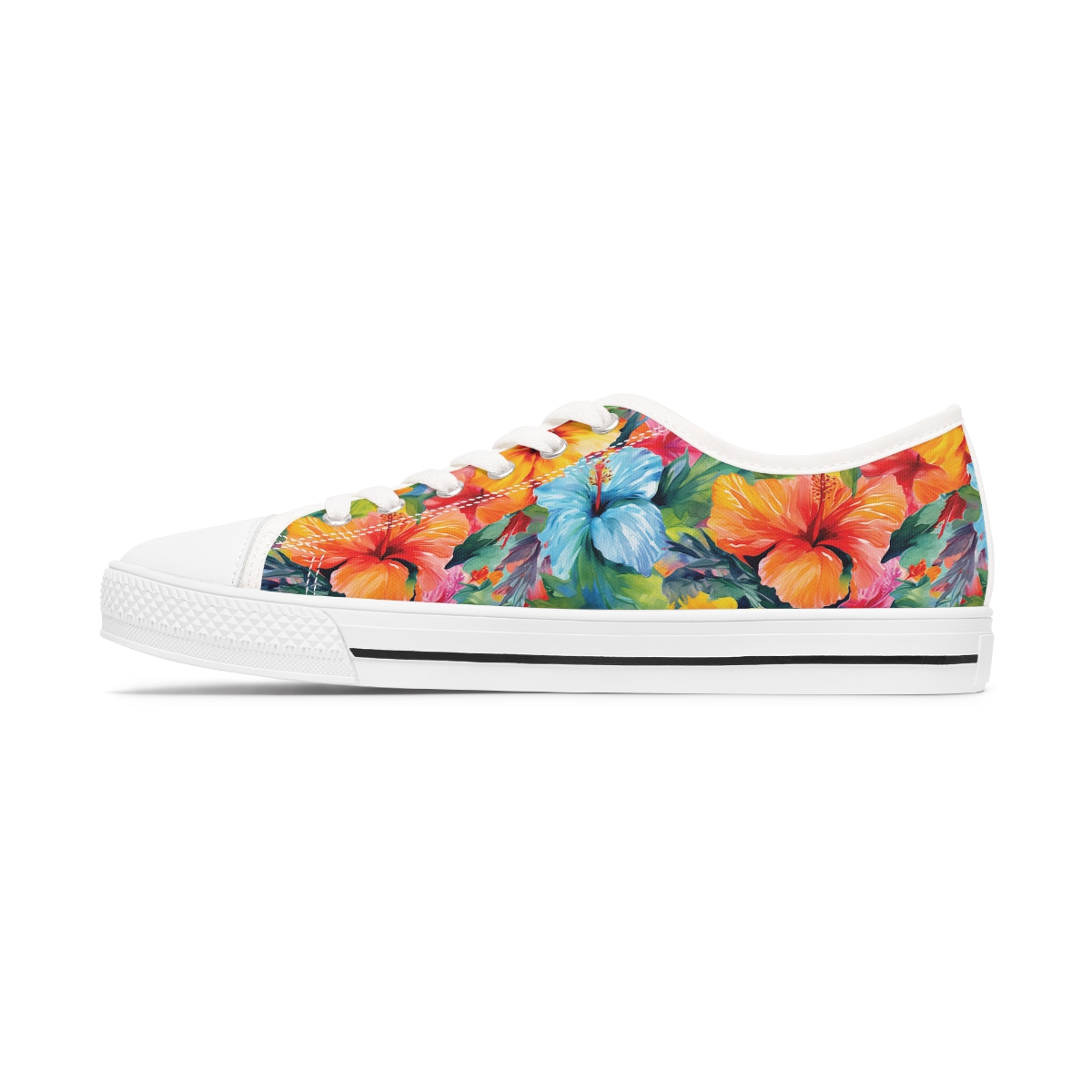 Watercolor Hibiscus (Light #3) Women's Low Top Sneakers product thumbnail image
