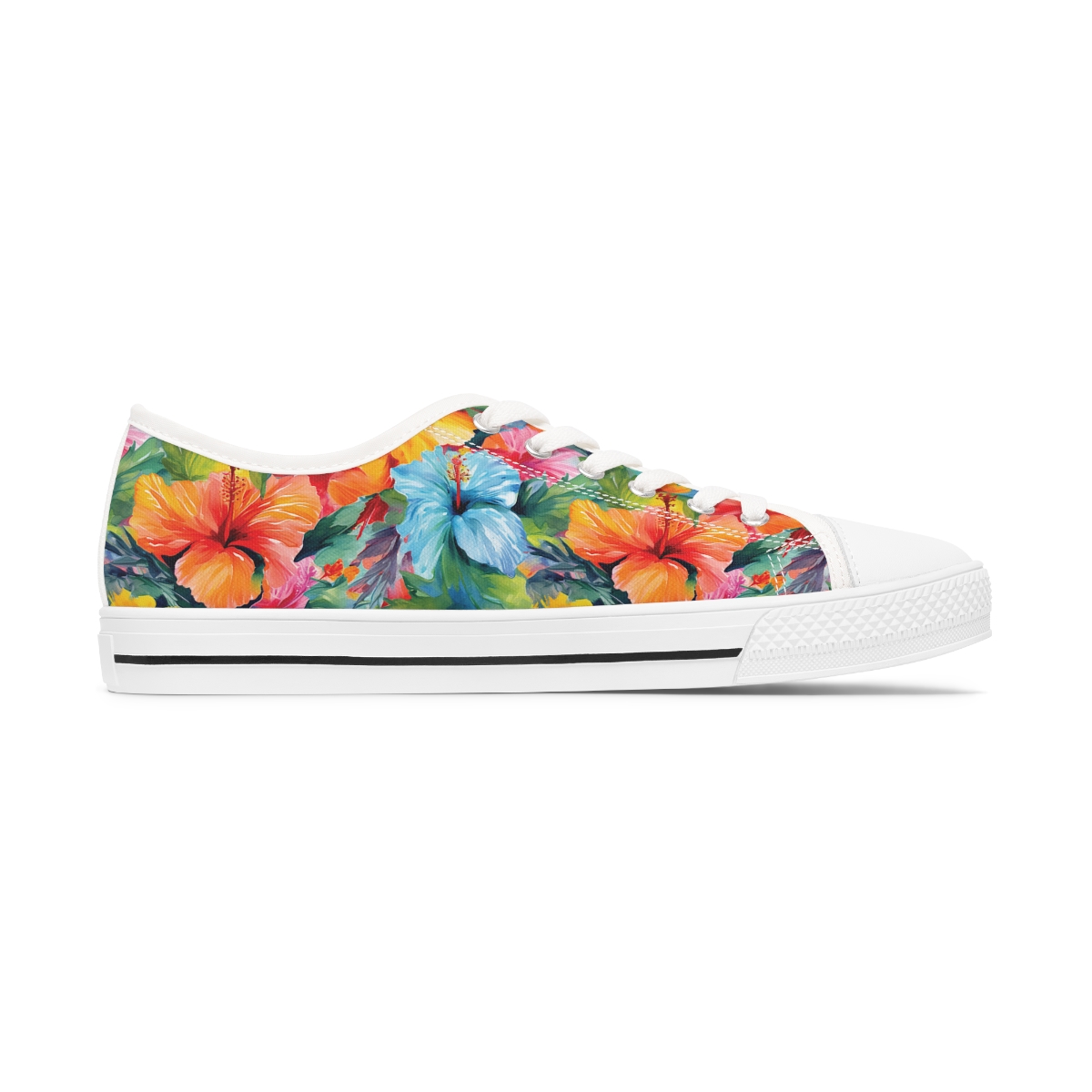 Watercolor Hibiscus (Light #3) Women's Low Top Sneakers product thumbnail image