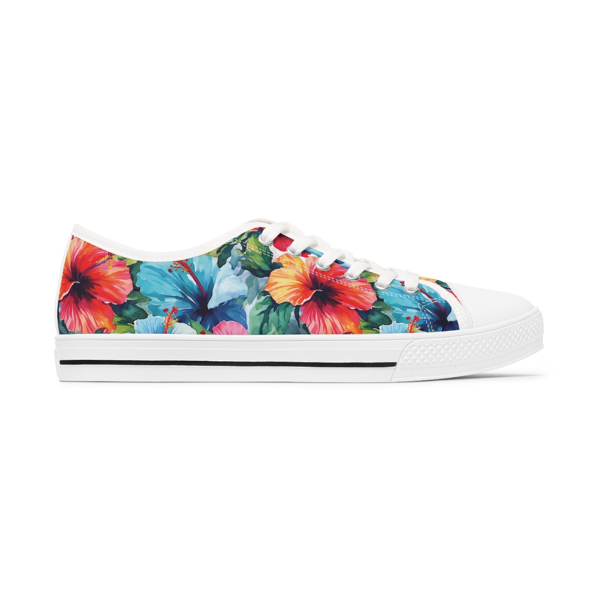 Watercolor Hibiscus (Light #4) Women's Low Top Sneakers product thumbnail image