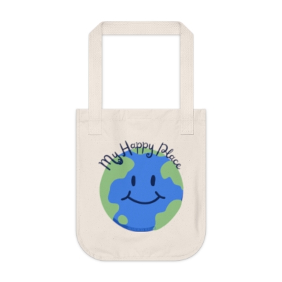 My Happy Place Organic Canvas Reusable Tote Bag