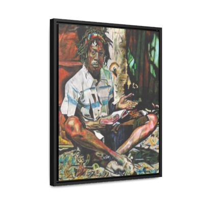 Framed Canvas: Gregory Isaacs Artwork by Kira Matos (Wood Frame, Gallery Wrapped 1.25 in)