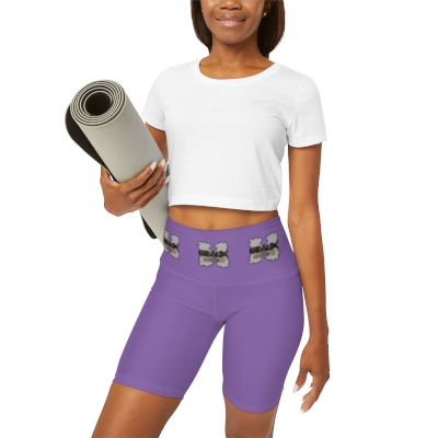 Purple Geaux Hard High Waisted Yoga Shorts 