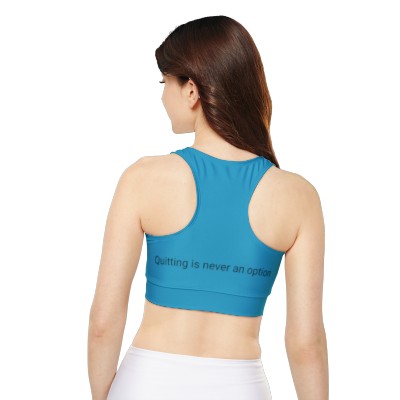 Turquoise Geaux Hard Fully Lined, Padded Sports Bra 